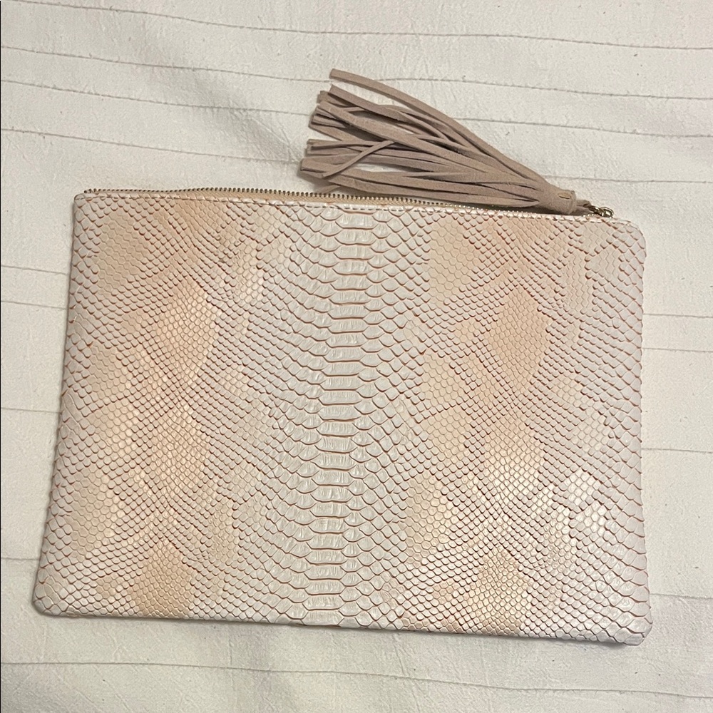 Elegant Cream Clutch with Tassel